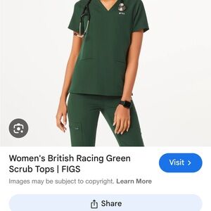 Figs Women’s British Racing Green scrub set.